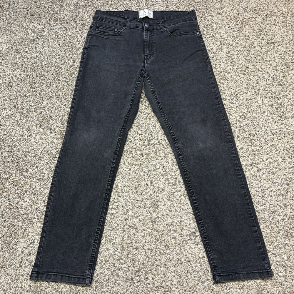 Luke‎ & Dutch Black Stretch Jeans 32x30 Men Straight Slim Charcoal Denim